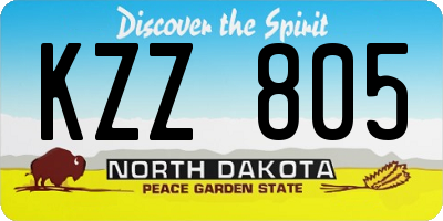 ND license plate KZZ805