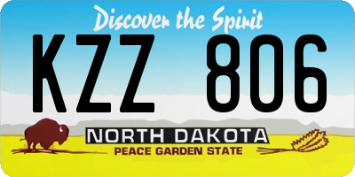 ND license plate KZZ806