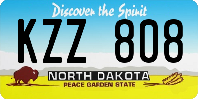 ND license plate KZZ808