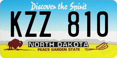 ND license plate KZZ810