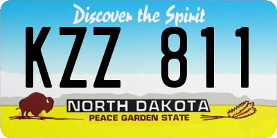 ND license plate KZZ811