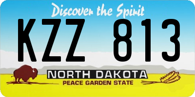 ND license plate KZZ813