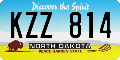 ND license plate KZZ814