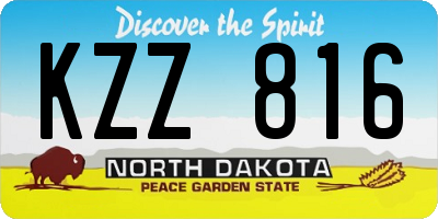 ND license plate KZZ816