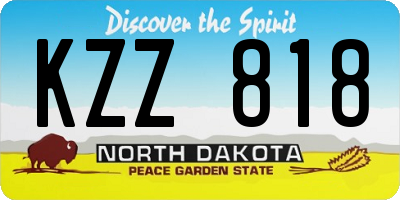ND license plate KZZ818