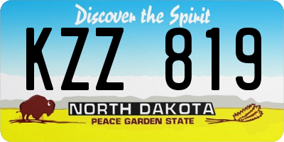 ND license plate KZZ819