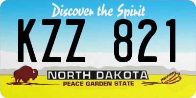 ND license plate KZZ821