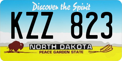 ND license plate KZZ823