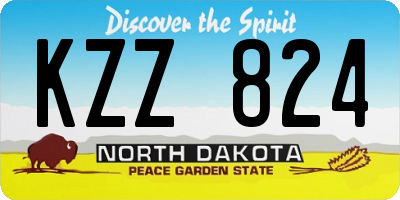 ND license plate KZZ824