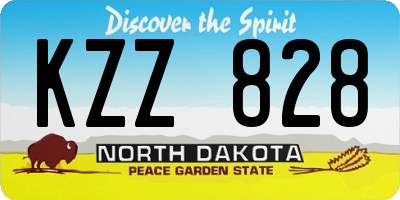 ND license plate KZZ828