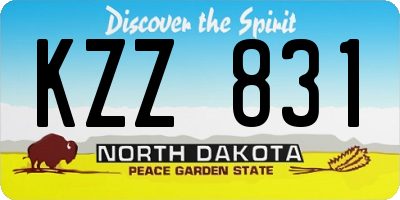 ND license plate KZZ831