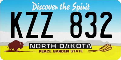 ND license plate KZZ832