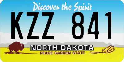 ND license plate KZZ841