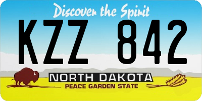 ND license plate KZZ842