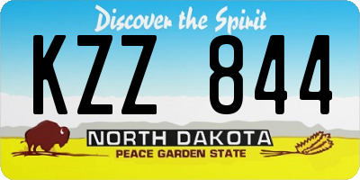 ND license plate KZZ844