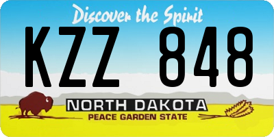 ND license plate KZZ848