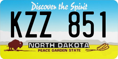 ND license plate KZZ851