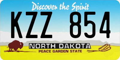 ND license plate KZZ854