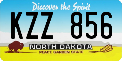 ND license plate KZZ856