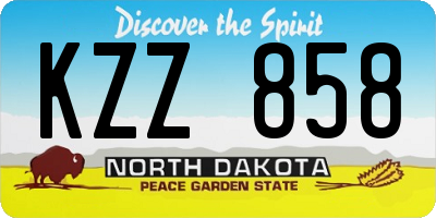 ND license plate KZZ858