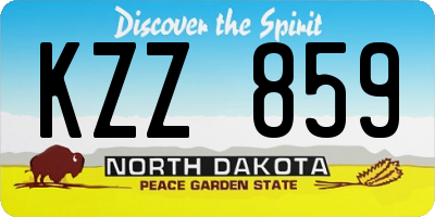 ND license plate KZZ859