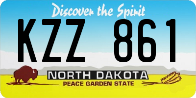 ND license plate KZZ861