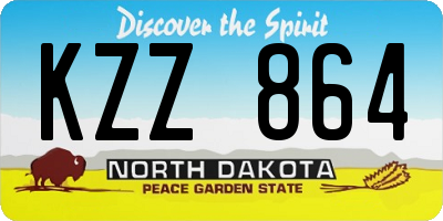 ND license plate KZZ864