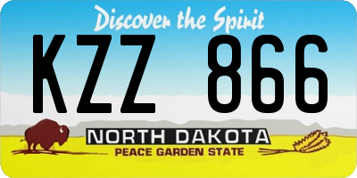 ND license plate KZZ866