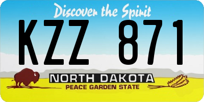 ND license plate KZZ871