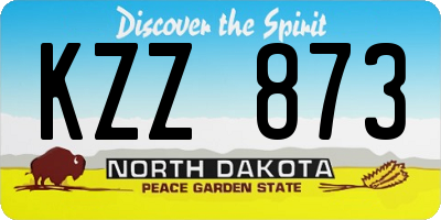 ND license plate KZZ873