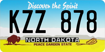 ND license plate KZZ878