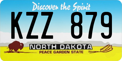 ND license plate KZZ879