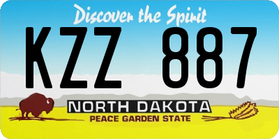 ND license plate KZZ887