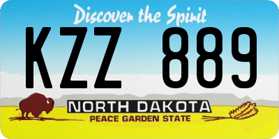 ND license plate KZZ889