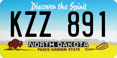 ND license plate KZZ891