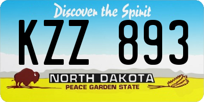 ND license plate KZZ893