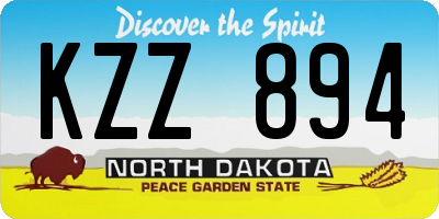 ND license plate KZZ894
