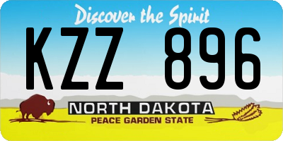 ND license plate KZZ896