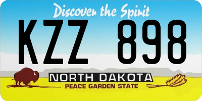 ND license plate KZZ898