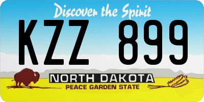 ND license plate KZZ899