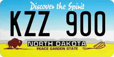ND license plate KZZ900