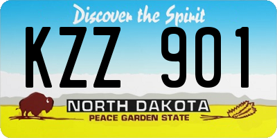 ND license plate KZZ901