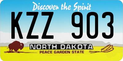 ND license plate KZZ903