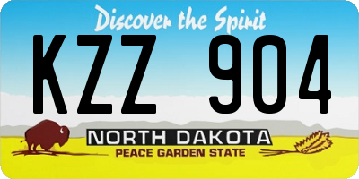 ND license plate KZZ904