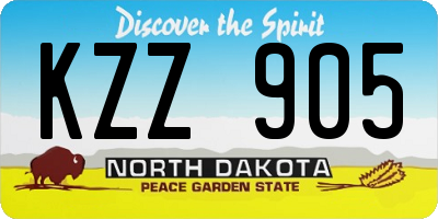 ND license plate KZZ905