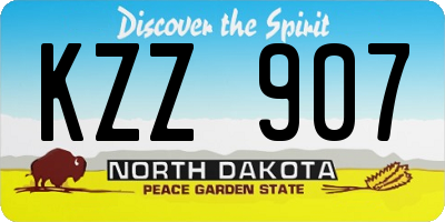 ND license plate KZZ907