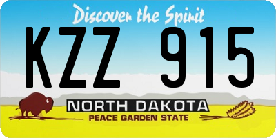 ND license plate KZZ915