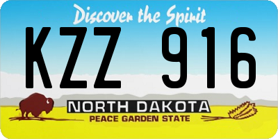 ND license plate KZZ916