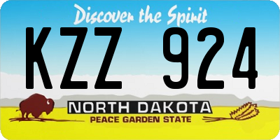 ND license plate KZZ924