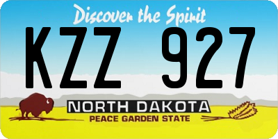 ND license plate KZZ927